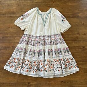 Floral Embroidered White Dress